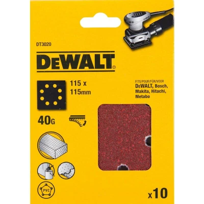 Afbeelding van DEWALT DT3020 QZ schuurpapier 1/4 115x115mm geperforeerd velcro korrel 40 (10 st.)