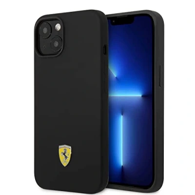 Afbeelding van Ferrari Silicone Back Case Geschikt voor Apple iPhone 14 (6.1&quot;) Zwart