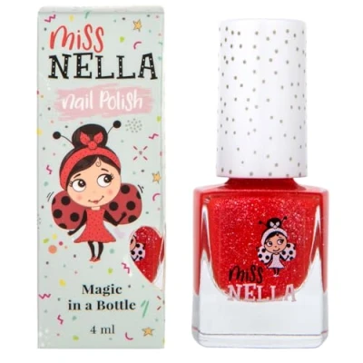 Afbeelding van Miss Nella Croco Dazzle Vernis à ongles rouge spécial avec des paillettes pour enfants, formule Peel off, base d&#039;eau et sans odeur