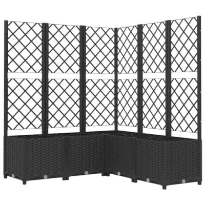 Afbeelding van vidaXL Plantenbak met klimrek, zwart, 120 x 136 cm, PP