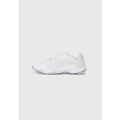 Afbeelding van Vantage NITROâ¢ uniseks handbalschoenen, Grijs/Wit/Zilver, Maat 44 PUMA