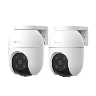 Afbeelding van EZVIZ 2 stuks 360 wifi bewakingscamera voor buiten, 1080p IP beveiligingscamera, kleurennachtzicht, AI personendetectie, automatische zoomtracking, bidirectionele audio, sirene,