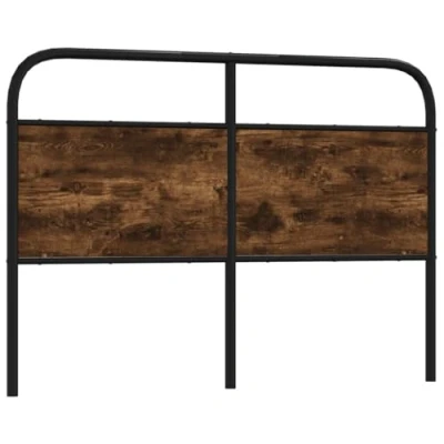 Afbeelding van vidaXL Hoofdbord 140 cm staal en bewerkt hout gerookt eikenkleurig