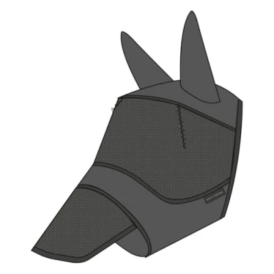 Afbeelding van EQUITHÈME Vliegenmasker Soft UV protection Met Neusnetje Zwart M Agradi.be