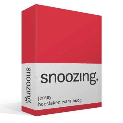 Afbeelding van Snoozing Jersey Hoeslaken Extra Hoog 100% gebreide katoen 70x200 cm Rood