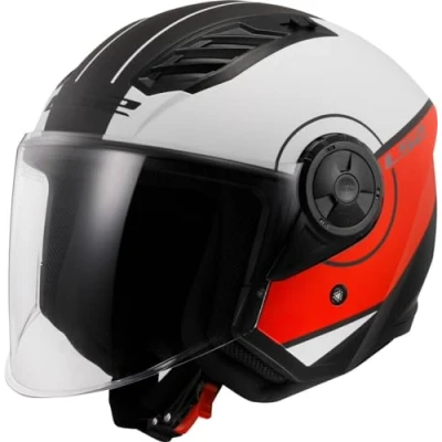 Afbeelding van LS2 OF616 AIRFLOW II COVER MATT WHITE RED 06 S Maat Helm