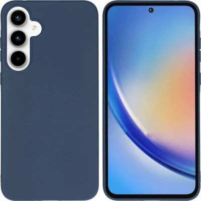 Afbeelding van iMoshion Hoesje Geschikt voor Samsung Galaxy A35 Siliconen Color Backcover Donkerblauw