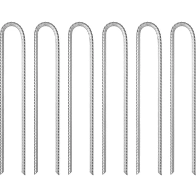 Afbeelding van vidaXL Tentharingen 6 st U vormig Ø10 mm 37 cm gegalvaniseerd staal