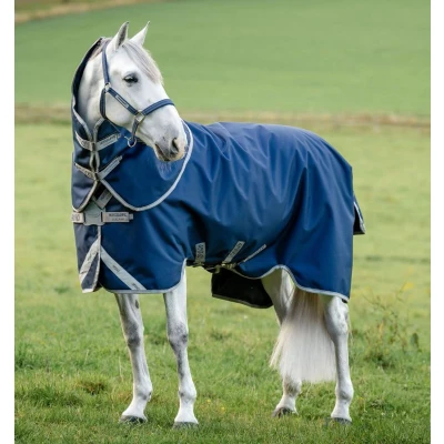 Afbeelding van Amigo Turnout Rug FieldSafe Plus 1200D 100g Navy/Titanium Grey/Silver 155/206 Agradi.be