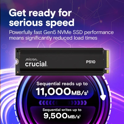 Afbeelding van Crucial CT2000P510SSD5 internal solid state drive 2 TB M.2 PCI Express 5.0 NVMe TLC