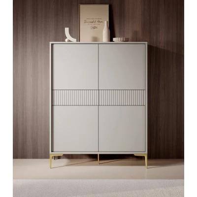 Afbeelding van Meubella Kast Five Beige 103 cm