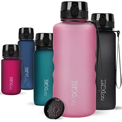 Afbeelding van SoftTouch waterfles &quot;uberBottle&quot; 2 L + zeef BPA vrij XXL voor sportschool, training, fitness, sport, outdoor grote sportfles van Tritan lichtgewicht, schokbestendig