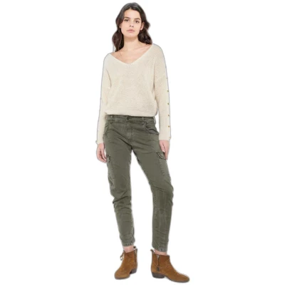 Afbeelding van Le Temps Des Cerises Cargobroek, Dames, Maat: 31, Khaki