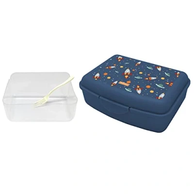 Afbeelding van NERTHUS FIH 1227 Lichte en gemakkelijk te reinigen lunchbox met scheidingswand vork voor kinderen, motief dinosaurussen