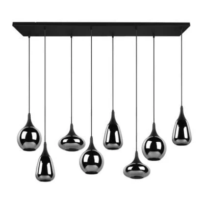 Afbeelding van Trio Leuchten Lumina Hanglamp Zwart Verchroomd Glas