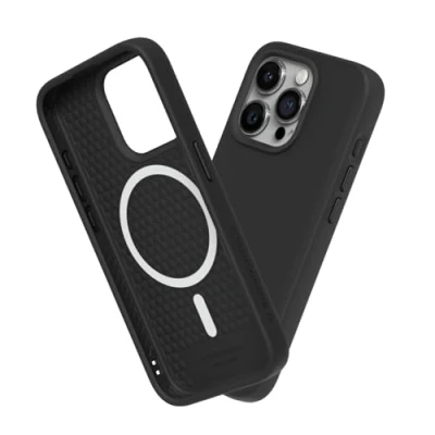 Afbeelding van RHINOSHIELD Hoesje compatibel met [iPhone 15 Pro Max] SolidSuit Magsafe dunne hoes schokabsorberende technologie en premium matte afwerking zwart