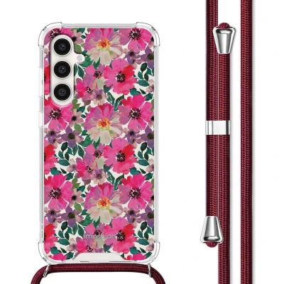 Afbeelding van iMoshion Hoesje Geschikt voor Samsung Galaxy S23 FE met Koord Design Meerkleurig / Flower Water