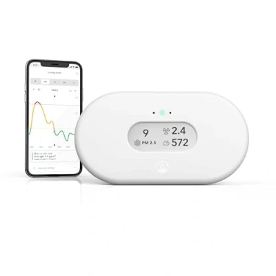 Afbeelding van Airthings 2960 View Plus Radon en luchtkwaliteitsdetector met fijne deeltjesmelder, CO2, VOS, vochtigheid temperatuur, mobiele app, wifi meldingen