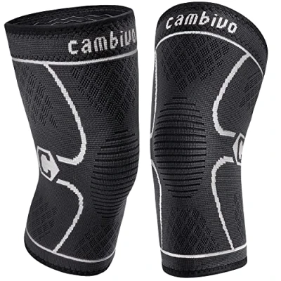Afbeelding van CAMBIVO 2 stuks kniebeschermers voor tijdens het sporten, artrose kniebeschermers, kniebandage dames en heren, krachttraining, sport, cross fit, hardlopen, volleybal, artritis