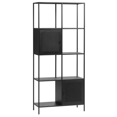 Afbeelding van Hygge Interiors Malibu Boekenkast 2 Deuren H180 cm Zwart