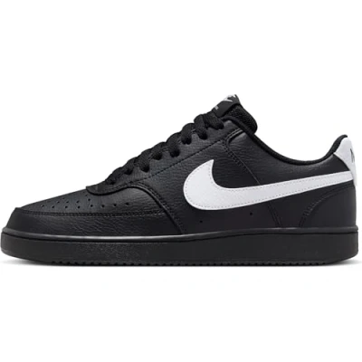 Afbeelding van Nike Court Vision Lo herensneakers, zwart/wit/zwart, maat 39 EU, Zwart en wit, Wit