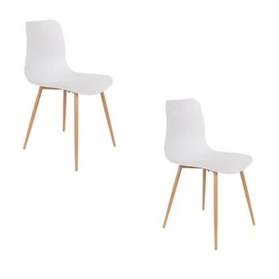 Afbeelding van Feliz Lifestyle Leon Eetkamerstoelen Wit Set van 2