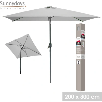 Afbeelding van 2X3MTR KANTELPARASOL LICHTGRIJS MAT IN ALUMINIUM EN STALEN FRAME
