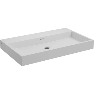 Afbeelding van Clou Wash Me wastafel 70x42cm zonder plug mineraalsteen Wit