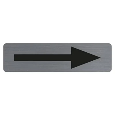 Afbeelding van Exacompta Ref. 67165E 1 deurbord zelfklevend pijl zwart Bedrukte wandplaat Op alle ondergronden Geborsteld aluminium look Afmetingen: 16,5 x 4,4 cm