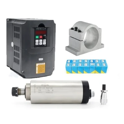 Afbeelding van RATTMMOTOR Luchtgekoelde spindelmotor 2,2 kW 220 V 0,01 mm met 14 ER20 en VFD 80 voor CNC freesmachine