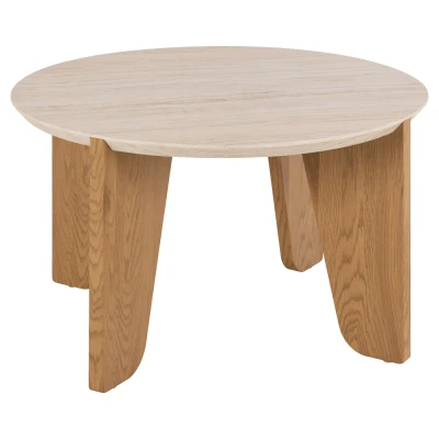 Afbeelding van Giga Living Salontafel Derk Rond 80x80x45 cm Beige MDF
