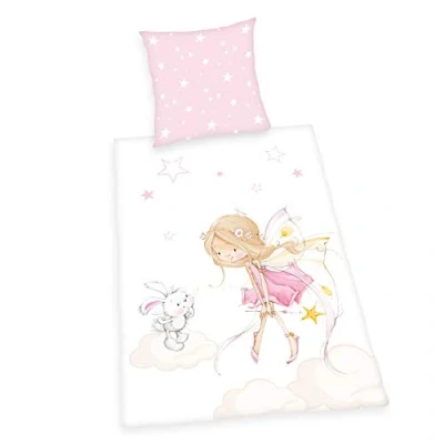 Afbeelding van Herding Little Fairy Omkeerbaar beddengoed, katoen, versterkt, roze/meerkleurig, 70 x 90 cm, 140 200 cm
