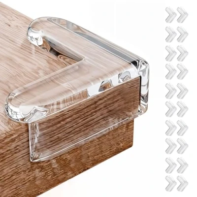 Afbeelding van LAC 20 stuks tafelhoekbescherming voor baby&#039;s, hoekbescherming baby&#039;s en kinderen, hoekbescherming, zelfklevend, transparant