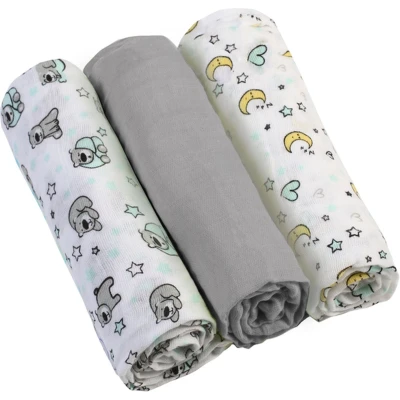 Afbeelding van Baby Ono 3 Stuks Grijs Hydrofiel Luiers 348/01