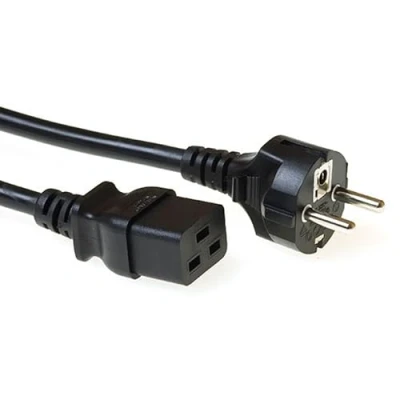 Afbeelding van ACT AK5412 230V Stroomkabel Randaarde Stekker CEE7/7 Male/C19 Zwart 2 meter