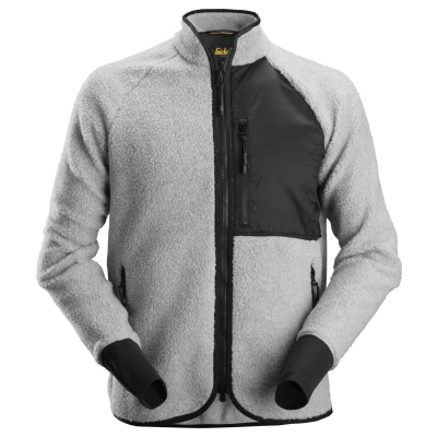 Afbeelding van Snickers 8021 AllroundWork, Pile Fleece Jack met rits Gemeleerd grijs/Zwart