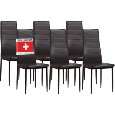 Afbeelding van Albatros 2701 Milano, set van 6 stoelen, bruin