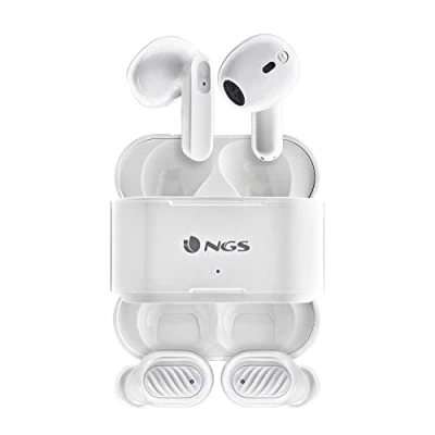 Afbeelding van NGS ARTICA Duo White twee paar draadloze hoofdtelefoon, compatibel met True Wireless Stereo en Bluetooth 5.1, touch bediening, batterij 30 uur, kleur wit