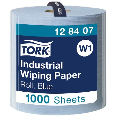 Afbeelding van Tork industrierol, blauw, 3 laags, embossed, 1.000 vel, 340 mtr x 36,9 cm (128407)