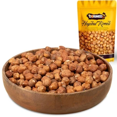 Afbeelding van Hele hazelnoten, 1 kg 100% natuurlijke oorsprong, rauw en ongezouten, GMO vrij, glutenvrij, kookrecepten, geschikt voor vegetariërs veganisten