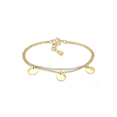 Afbeelding van Elli Coins Basic Armband goldcoloured, Dames, Maat: 17, Gold coloured