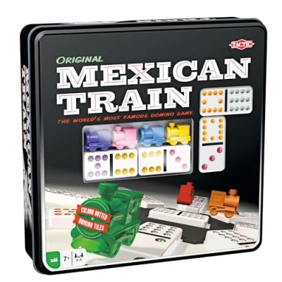 Afbeelding van Tactic Mexican Train Tin Box Dominospel in blik
