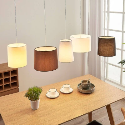 Afbeelding van Textiele hanglamp Hermina, 5.lamps