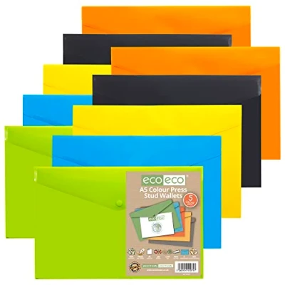 Afbeelding van eco Eco075x2 A5 hoesjes, 50% gerecycled, verschillende kleuren, 10 stuks