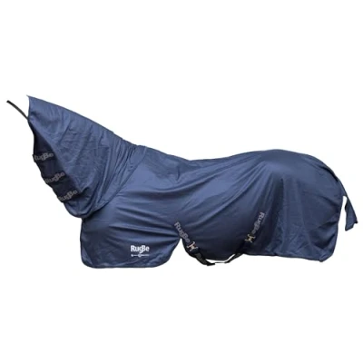 Afbeelding van Covalliero RugBe Superfly Couverture anti mouches avec tour de cou Bleu marine 135 cm