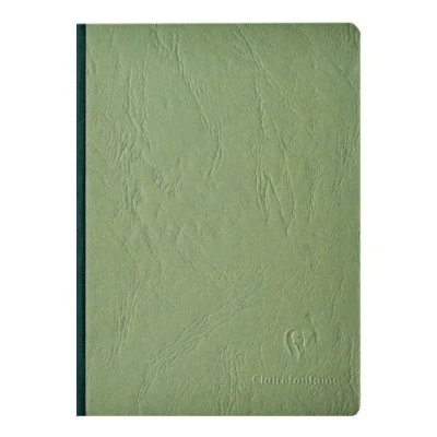 Afbeelding van Clairefontaine 795463C Collection Age Bag Notitieboek, genaaid, achterkant van linnen, Groen, A5, 14,8 x 21cm, 192 pagina&#039;s, gelinieerd, wit papier, 90g, omslag met glanskaart, ledernerf