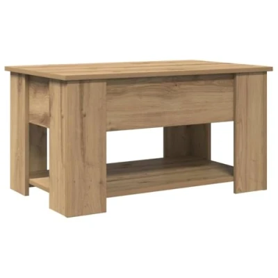 Afbeelding van vidaXL Salontafel 79x49x41 cm bewerkt hout artisanaal eikenkleur