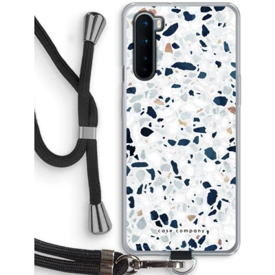 Afbeelding van Case Company® hoesje met Koord geschikt voor OnePlus Nord Terrazzo N1 Telefoonhoesje Zwart Bescherming aan alle Kanten en Over de Schermrand