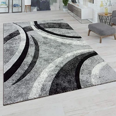 Afbeelding van Paco Home Vloerkleed Woonkamer Laagpolig Vintage Handgemaakt Contour Gesneden 3D Look 60x110 cm