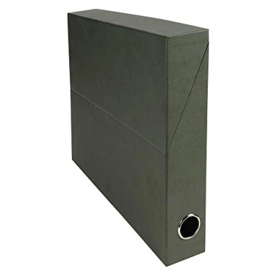 Afbeelding van Exacompta Ref. 83123E, 1 Economy transferbox, 50 mm rug, metalen oog, voor A4 formaat, afmetingen 25.5 x 34 5 cm, donkergroene kleur, gemonteerd geleverd
